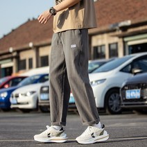 캐쥬얼 트레이닝 긴바지 면린넨 남성 봄 여름 타입 스트레이트핏 일자 형 배기 트렌드 운동 9부팬츠 4994012423