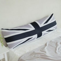 LINU 리누 유니언잭 바디필로우 i자 일자형 솜, 블랙그레이