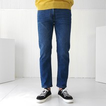 로니제이 남자 사계절 빅사이즈 테이퍼드핏 데님 팬츠 일자핏 히든밴딩 청바지