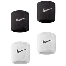 나이키 스우시 손목밴드 4P, 블랙 화이트