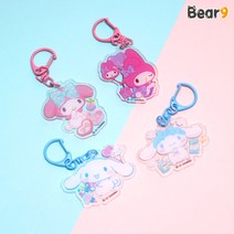 2500 산리오 캐릭터즈 아크릴 키링 열쇠고리 미니 악세사리 문구 팬시 가방고리 마이멜로디 시나모롤, 포챠코 랜덤