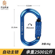 비너 샤클 캠핑비너 등산용 후크 d형 카라비너, O형 자동 마스터 락블루