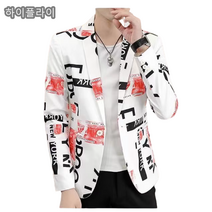 남성 자켓 무대복 슬림핏 정장 댄스복 간절기 드레시 꽃무늬 D10