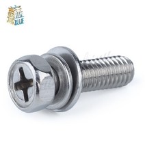 특수볼트Gb9074.13 304 스테인레스 스틸 크로스 헤드 외부 육각 3 조합 나사 M4 M5 M6 M8 볼트 6 각 결합, 02 M4 50pcs_10 14mm