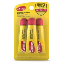 Carmex 약용 립밤 튜브 건조하고 갈라진 입술을 위한 립 모이스처라이저 9.9g(0, 0.35 Ounce (Pack of 3)