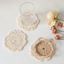 뜨개 레이스 컵받침 니트 코스터 홈카페 소품