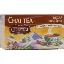 Celestial Seasonings 664599 디카페인 홍차 India Spice Chai - 20 티백, 20개(1팩)