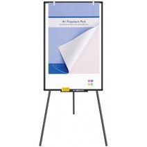 VIZ-PRO 화이트보드(스탠드 플립차트 이젤 포함) 높이 조절 가능 닦을 수 있음 자석 90 x 60cm 검은, 단일옵션