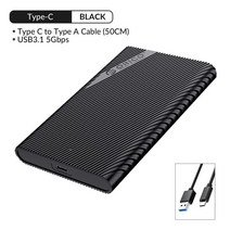 SSD케이스 외장 하드 케이스 ORICOHDD 인클로저 satausb 3.0 HDD 케이스 5 Gbps 외장 하드 드라이브 2.5 인, 07 USB C to USB 3.0, 한개옵션1