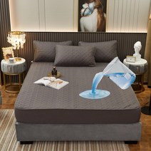 매트리스토퍼 방수 싱글 J 레드 매트리스 커버 퀸 사이즈 침대 패드 퀼트 양각 보호 베개 없음, 06 180x200cmx25cm, 04 gray