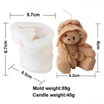 곰돌이몰드 실리콘몰드제작 모자 곰 고양이 양초 실리콘 금형 DIY 동물 석고 비누 초콜릿 퐁당 베이킹 홈 장식 선물109972, as show