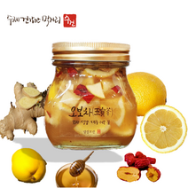 [수건식품] 수제 오보차 생강모과 레몬대추 벌꿀 유기농원당, 550g X 2병