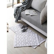 먼지없는 세련된 화이트 그레이 양면사용 발 매트 현관매트 거실바닥 욕실카페트 안방