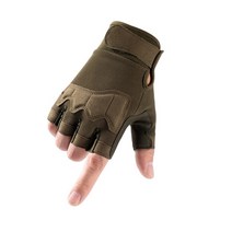 야외 스포츠 핑거리스 장갑 반 손가락 군대 전술 장갑 Camo 등산 사이클링 승마 Airsoft 체육관 S2104, XL, 카키 그린