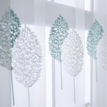 현대 깎아 지른 커튼 창 거실 수 놓은 잎 Voile 침실 욕실 부엌 커튼에 대 한 Tulle