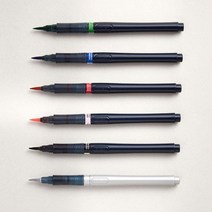 모나미 컬러 리얼 브러쉬 6색 세필/중필(낱개) 붓 색칠 모나미 캘리그라피 수채 그림 드로잉 글씨 리얼 채색 브러쉬 펜 컬러 워터, 세필 실버