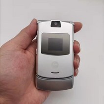 갤럭시 모토로라 노키아 오리지널 V3 리퍼브-오리지널 Razr GSM 쿼드 밴드 플립 잠금 해제 올드 패션 휴대폰, [02] full set with box, [06] 은