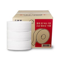 2겹 고급 점보롤화장지 16롤 300m 대용량 업소용휴지 공중화장실 티슈, 1박스