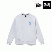 뉴에라 MLB 레이즈드 임브로이더리 탬파베이 레이스 맨투맨 헤더 그레이
