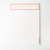 데스크프로젝트 디자인 B5 모눈 줄 라인 대떡메 떡메모지 메모 노트 패드 메모지 세트, 코랄