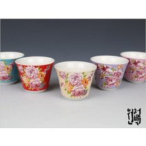 삼희 꽃무늬잔, 빨강