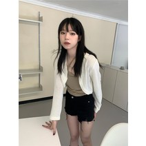 XINHUA 짧은 길거리 니트 카디건 + 단색 얇은 매달려 목 목자 조끼 2- 피스 여성 ZB-249572