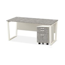 멜론 컴퓨터책상 1200 1400 1600 1800 책상 서랍세트, 라온 보급형서랍/콘크리트, 1800화이트프레임 수입