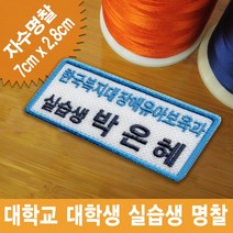 이엠비코리아 한국복지대 평생교육원 실습생 명찰 대학생 자수 이름표 인턴 신입사원 패치, 밸크로식, 1장
