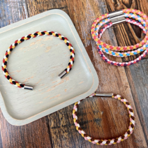 가죽 팔찌 만들기 DIY키트 매듭 여자 남자 커플, 레드, 1개