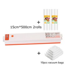 진공포장기 진공식품 실러 진공 실러 포장 기계 가정용 식품 필름 실러 진공 포장기 식품을 신선하게 유지 220v110v 선물 10pcs 보관 가방, 협력사, 세트 2, EU 플러그 220v