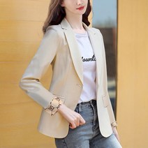 위위브렌 여성용 베이직 심플 버튼 자켓 세미 정장 데일리 아우터