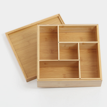 칸칸이 탕비실정리함 약통정리함 티백보관함 대나무 28cm