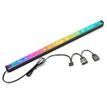 COOLMOON-RGB LED 라이트 바 30cm 알루미늄 합금 어드레서블 RGB PC 케이스 스트립 5V/3 핀 ARGB 마더보드 아수스 아우라 싱크, [01] Black