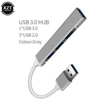 USB 3.1 C 허브 4 포트 3.0 유형 2.0 분배기 변환기 Macbook Pro 용 OTG 어댑터 케이블 iMac PC 노트북, 05 usb3.0 gray