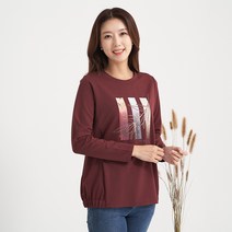 엄마옷 마담4060 나뭇잎라인티셔츠-RTE210010-