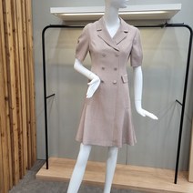 케네스레이디 더블 단추 A라인 원피스