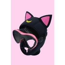 귀여운 고양이 프리 스킨 스쿠버 다이빙 캐릭터 모자 후드 잠수 서핑 스노쿨링 장비 슈트, A.모자