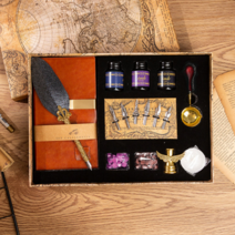 디작소 7종 깃털 만년필 노트세트 멜팅 왁스 퀼펜, free, one color