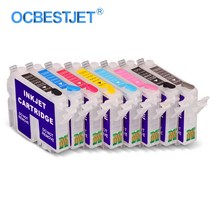 8 색/Set T0341-T0348 리필 잉크 카트리지 (ARC 칩 포함) Epson Stylus Photo 2100 2200 프린터 (PBK C M Y LC LM LK MBK)