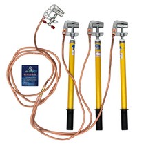 단락 접지봉 고전압 접지 용구 피뢰침 클램프 10kv, 클립이 있는 3개 1미터 로드 1x3+3 세트, 클립이 있는 3개 1미터 로드 1x3+3 세트