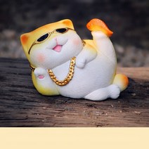 정원 꾸미기 조형물 마당 전원주택 소품 빈티지 가드닝 용품 장식 개구리 인형 조경, 22.쿨캣(택배 스티커)