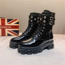 여성 워커힐 블랙 소프트 통굽 앵클부츠