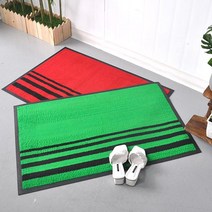 공장 공사현장 스트라이프 현관매트 50x80 매장현관매트 바닥깔개 현관발판 신발매트, 1개, 그린