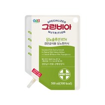 정식품 그린비아 RTH 당뇨솔루션 500ml 20팩 경관급식전용 환자영양식 균형영양식 피딩세트 포함, 20개