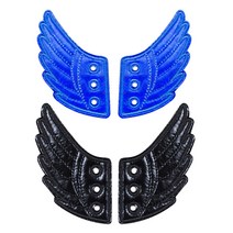 THE VEDO SHOP 패션 키즈 신발 스니커 천사 날개 신발 날개 액세서리 팩 2, 패브릭, 블랙 블루