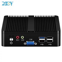팬리스 미니 PC 인텔 셀러론 J1900 쿼드 코어 듀얼 이더넷 RS232 Windows Linux HDMI VGA 4xUSB WiFi 산업용 컴퓨터, 8G RAM 128G SSD WiFi, Intel Celeron N2830