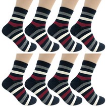 수한양말 남자 중목 양말 줄무늬 링글 8켤레