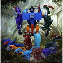 변신합체블럭 공룡레고 남아초등선물 크리스마스 선물 500피스이상 중형크기, 6종 공룡 합체로봇