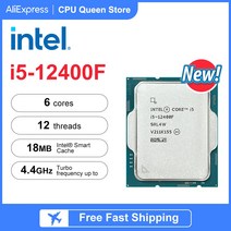 인텔 신제품®코어™I5-12400F 프로세서 6 코어 12 스레드 18M 캐시 최대 4.40 GHz LGA1700 H610 B660 B760 지원 팬 없음