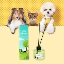 [1+1특가]위스펫 반려동물 강아지 고양이 천연 아로마 디퓨저 선물 실내방향제 120ml, 포레스트+자스민, 라탄코스터